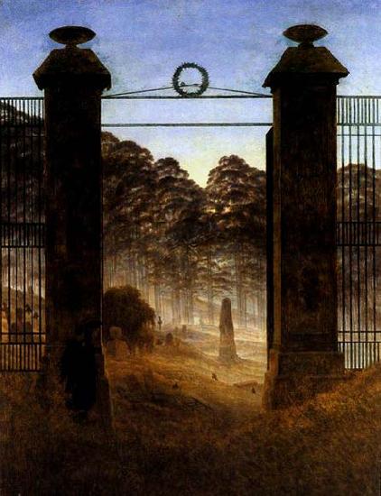 Caspar David Friedrich The Cemetery Entrance Sweden oil painting art